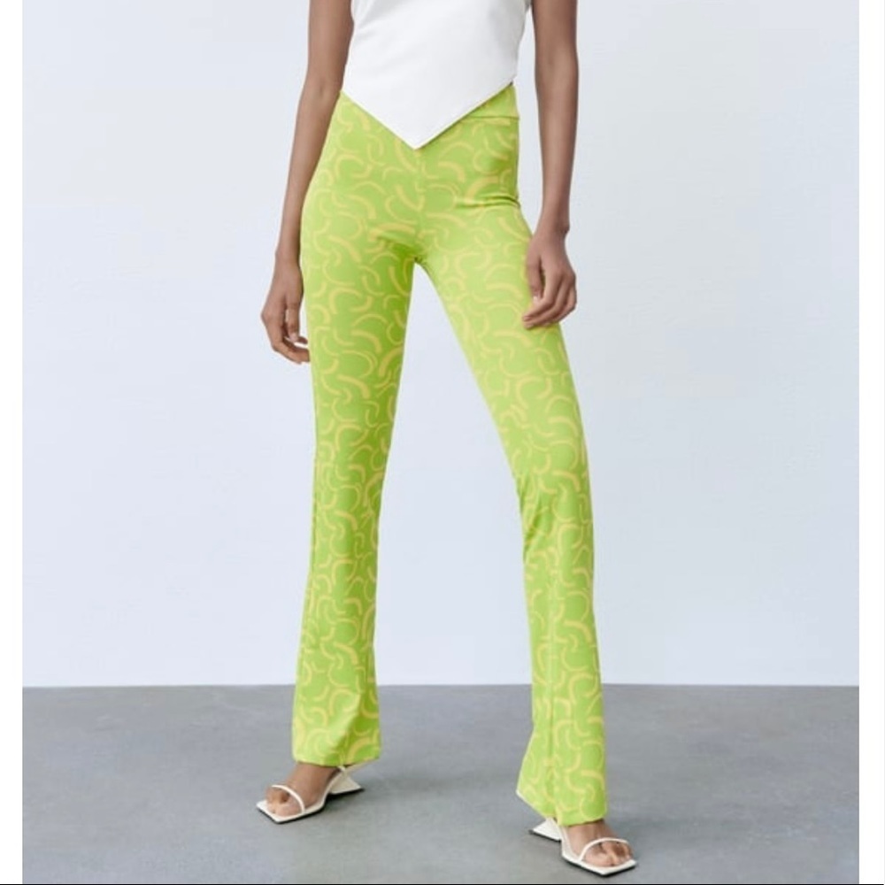 NEW Zara jacquard flare pants